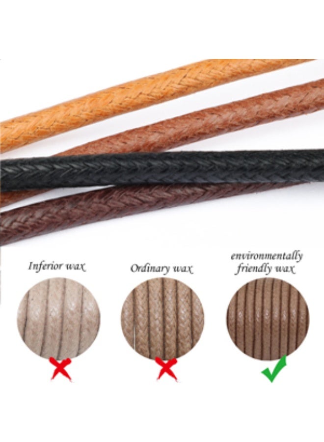 اربطة احذية مستديرة من القطن المشمع للاحذية الطويلة والاحذية الرياضية للرجال والنساء - والأحذية ذات الرقبة الطويلة والفساتين - خيوط للاحذية متوفرة زوجان باطوال وألوان متعددة - Image 2